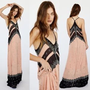 Free People Pink and Black Maxi Dress